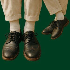 Cole Haan Black Leather Brogue Wingtip Oxfords | Size 13.5